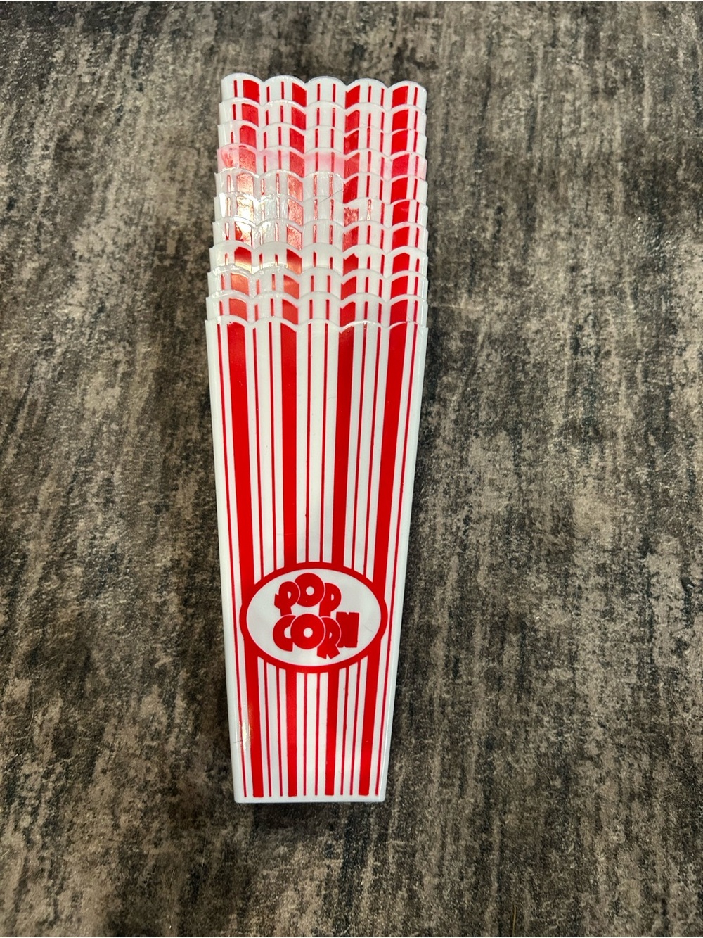 Red & White Popcorn Boxes - Classic Cinema Stripe (No Brand)